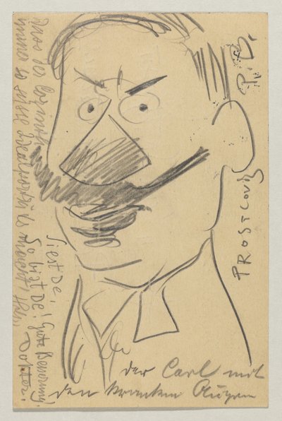 Lovis Corinth a Carl Strathmann: postal, matasellada el 21 de febrero de 1904 de Lovis Corinth