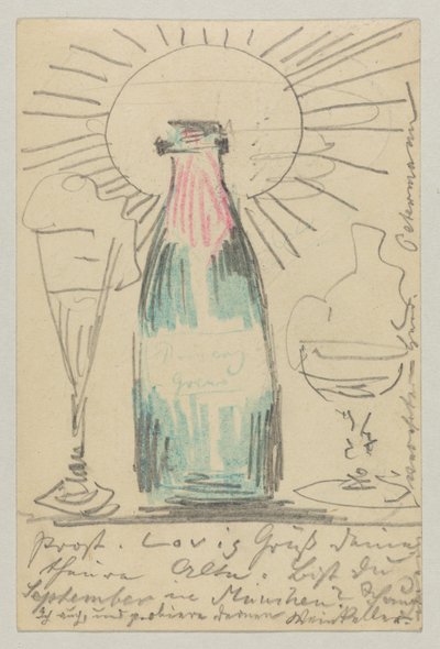 Lovis Corinth a Carl Strathmann: postal, matasellada el 21 de julio de 1902 de Lovis Corinth