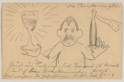Lovis Corinth a Carl Strathmann: postal, matasellada el 22 de septiembre de 1902 de Lovis Corinth