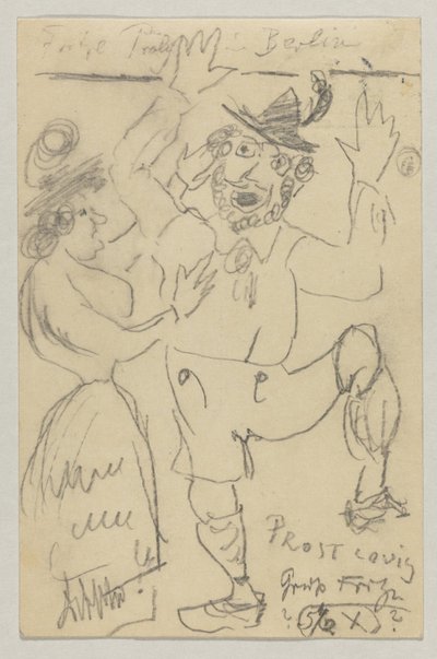 Lovis Corinth a Carl Strathmann: postal, matasellada el 25 de febrero de 1904 de Lovis Corinth