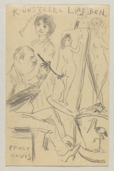 Lovis Corinth a Carl Strathmann: postal, matasellada el 25 de junio de 1904 de Lovis Corinth