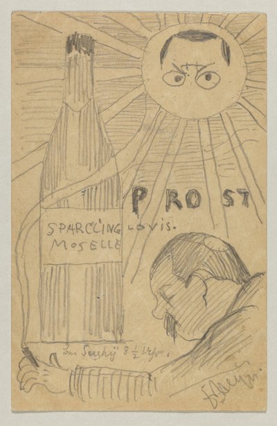 Lovis Corinth a Carl Strathmann: postal, matasellada el 26 de diciembre de 1897 de Lovis Corinth