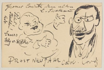 Lovis Corinth a Carl Strathmann: postal, matasellada el 27 de diciembre de 1904 de Lovis Corinth