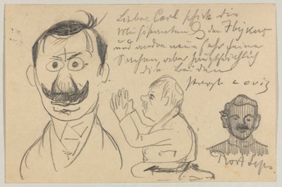 Lovis Corinth a Carl Strathmann: postal, matasellada el 30 de enero de 1903 de Lovis Corinth