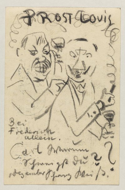 Lovis Corinth a Carl Strathmann: postal, matasellada el 30 de octubre de 1907 de Lovis Corinth
