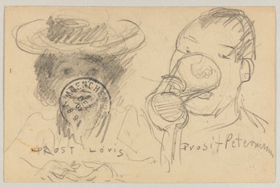 Lovis Corinth a Carl Strathmann: postal, matasellos en el frente 17 de diciembre de 1902 de Lovis Corinth