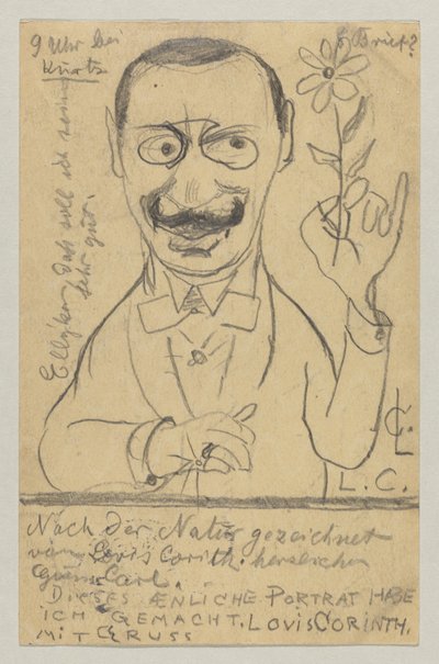 Lovis Corinth a Miss Elly Franke: postal, matasellada el 28 de agosto de 1897 de Lovis Corinth