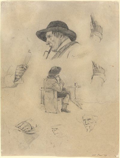 Hoja de bocetos, 1877 de Lovis Corinth