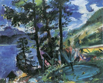 Walchensee con fuente de Lovis Corinth
