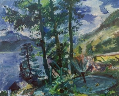 Walchensee con fuente. 1923 de Lovis Corinth