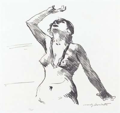 Desnudo femenino defendiéndose de Lovis Corinth