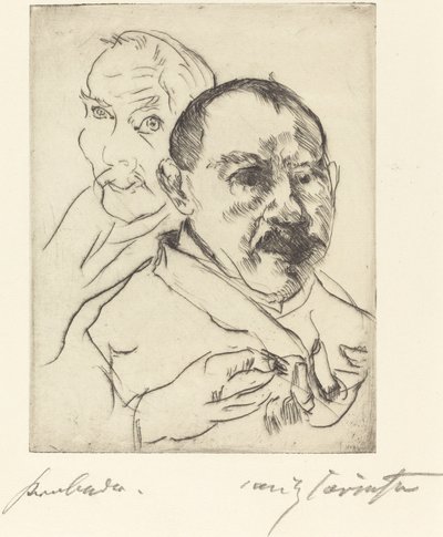Boceto de dos cabezas masculinas, autorretratos, 1915 de Lovis Corinth