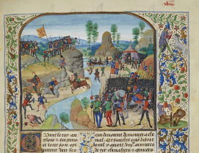 Guerra Anglo-Escocesa: los ingleses cruzando el Tyne, ca. 1470-1475 de Loyset Liedet