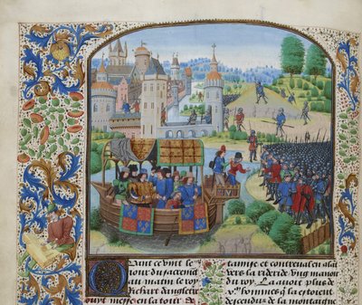 Ricardo II se encuentra con los rebeldes el 14 de junio de 1381, ca 1470-1475 de Loyset Liedet