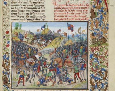 La batalla de Auray el 29 de septiembre de 1364, ca 1470-1475 de Loyset Liedet