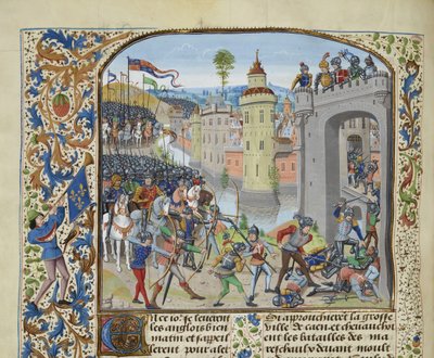 La batalla de Caen en 1346, ca. 1470-1475 de Loyset Liedet
