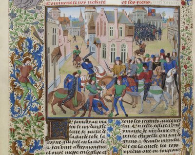 La muerte de Wat Tyler, ca. 1470-1475 de Loyset Liedet