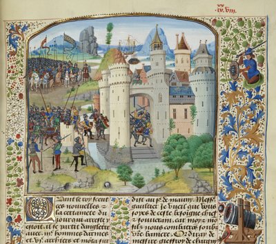 El intento francés de recapturar Calais de Inglaterra, 1350, ca 1470-1475 de Loyset Liedet