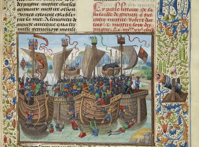 La batalla naval de Guernsey, 1342 de Loyset Liedet