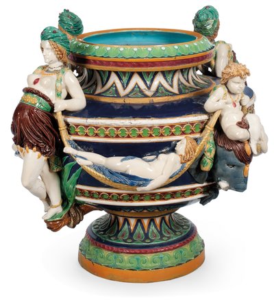 Gran jardinera de mayólica de Minton, c.1870 de Ltd Mintons