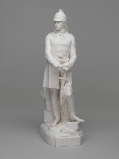 Estatuilla de loza de Paria del Teniente (luego Mayor) William Hodson de Ltd Mintons