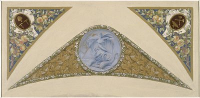 Boceto para la Escalera del Festival del Ayuntamiento de París: Poisson, entre 1888 y 1898 (óleo) de Luc Oliver Merson