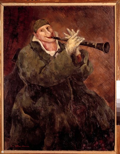 Grock tocando la trompeta El payaso Gock (1880-1959) tocando el clarinete. Pintura de Luc Albert Moreau (1882-1948) siglo XX. París. Museo Municipal de Arte Moderno de Luc Albert Moreau