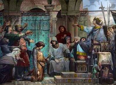 San Luis condena a Enguerrand IV de Coucy (1220-1310) - San Luis castigando a Enguerrand IV de Coucy de Luc Oliver Merson