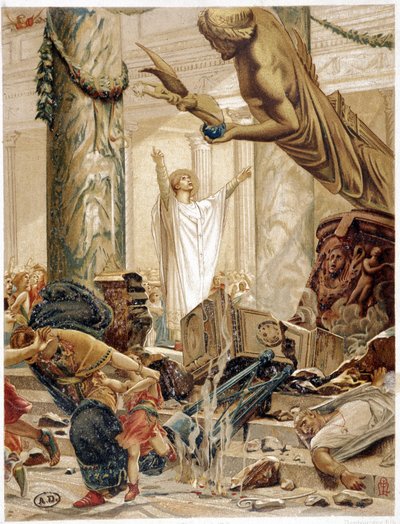 San Martín destruyendo los ídolos del paganismo, de pintura ap. por Merson de Luc Oliver Merson