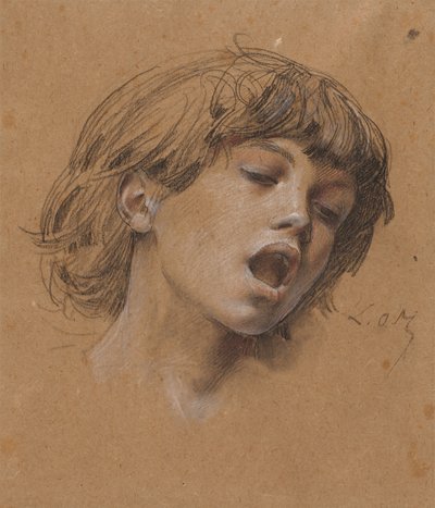 Cabeza de niño cantando (estudio de música) de Luc Olivier Merson