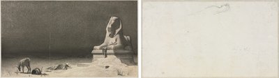 The Rest on the Flight into Egypt (recto); Sketch of a Sphinx [?] (verso) de Luc Olivier Merson