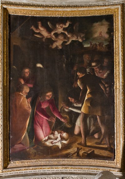 Génova, Duomo (Catedral de San Lorenzo), interior, Capilla Lercari o Capilla del Santísimo Sacramento (ábside norte): "Adoración de los pastores", de Luca Cambiaso de Luca Cambiaso