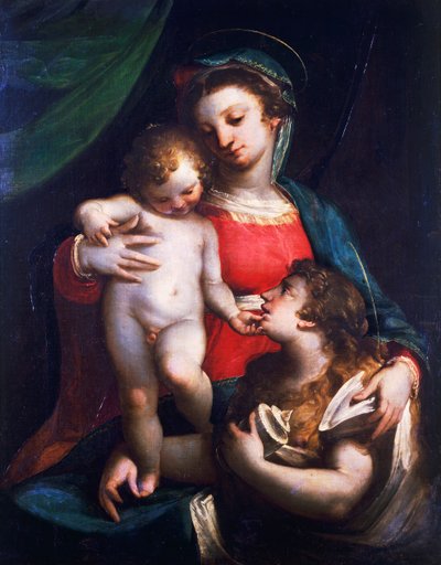 Madonna y Niño con María Magdalena de Luca Cambiaso