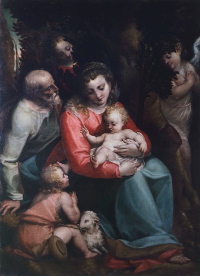 Madonna con Niño y Santos de Luca Cambiaso