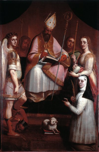 San Agustín de Hipona con santos de Luca Cambiaso