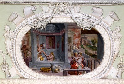 Escenas de baño, seducción. Fresco de Luca Cambiaso (1527-1585) de Luca Cambiaso