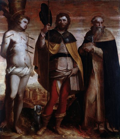 San Roque, San Sebastián y San Antonio el Grande de Luca Cambiaso