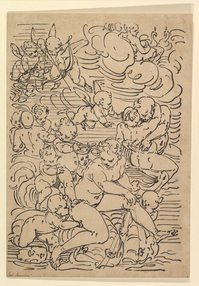 El triunfo de Anfitrite, ca. 1550-1580 de Luca Cambiaso
