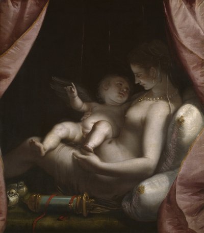 Venus y Cupido, c. 1570 de Luca Cambiaso