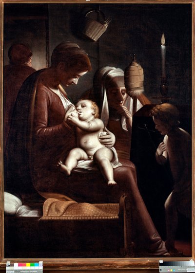 Virgen y Niño con San Juan Bautista o Virgen de la vela o Sagrada Familia con Santa Ana y San Juan Bautista de Luca Cambiaso