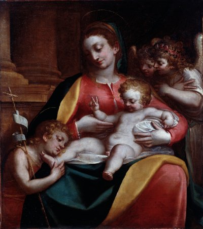 Virgen con niño con San Juan Bautista de Luca Cambiaso