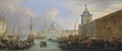 El Bacino, Venecia, con la Dogana y una Vista Lejana de la Isola di San Giorgio, ca. 1709 de Luca Carlevarijs