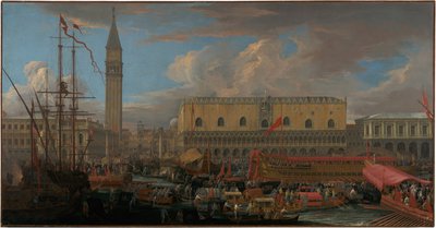El Bucintoro partiendo del Bacino di San Marco de Luca Carlevarijs