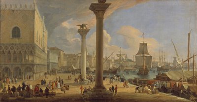 El Molo con el Palacio Ducal, c. 1710 de Luca Carlevaris