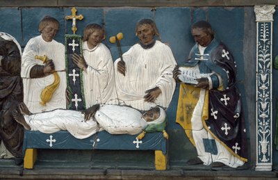 Enterrando a los muertos (detalle), 1526-28 de Luca Della Robbia