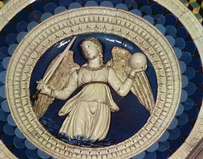 Justicia, medallón de la Tumba del Cardenal de Portugal, 1460s de Luca Della Robbia