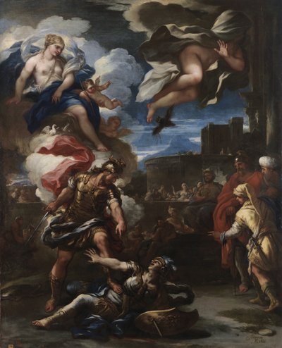 Eneas derrota a Turno de Luca Giordano