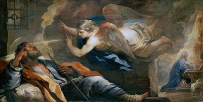 El sueño de San José por Luca Giordano, ca. 1696 de Luca Giordano