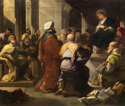 Cristo entre los doctores de Luca Giordano
