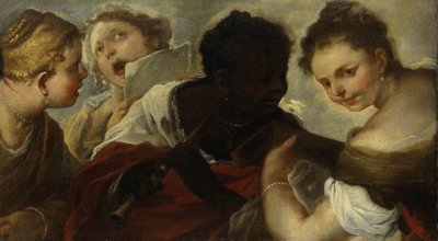 Cuatro mujeres haciendo música de Luca Giordano